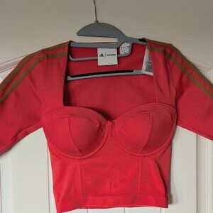 ✨Ivy Park x Adidas Coral Ribbed Corset Crop Top